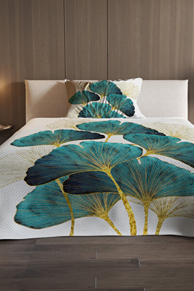 MonoHome Pike Set Cotton Double Jacquard Woven Bedspread Luxury Leaves