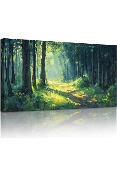 Emoda home Trove لوحة جدارية من قماش الغابة الخضراء (60×120 سم مؤطرة) - ديكور...