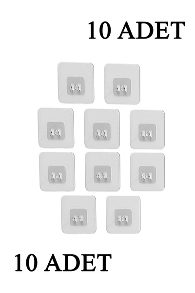 HIMYHOME Yedek 10 Adet Yapışkanlı Askılık Sticker Banyo Köşeliği Askısı Mutfa...