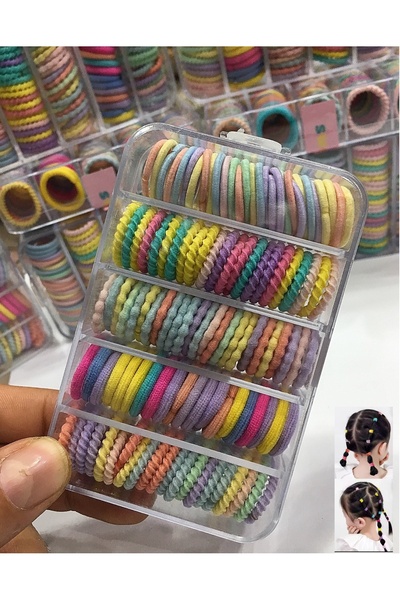 NEW HİLL Hair Braid Rubber Buckle in Box-110 Pcs