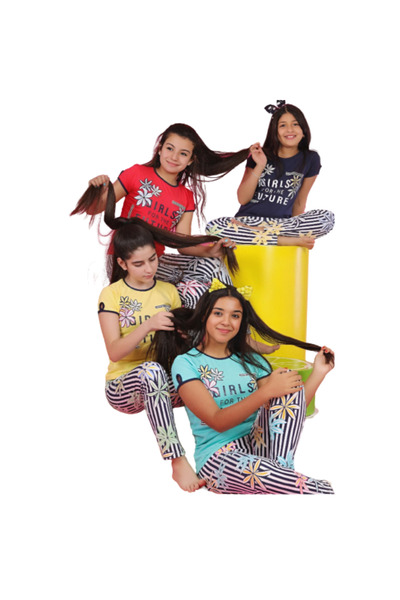 Generic Girls' short-sleeved cotton pajamas - PJ 426