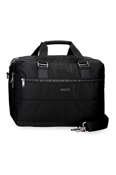 Movom Men's business bag, Buster, 2 compartments, laptop/tablet pockets, black, 40x30x11 cm