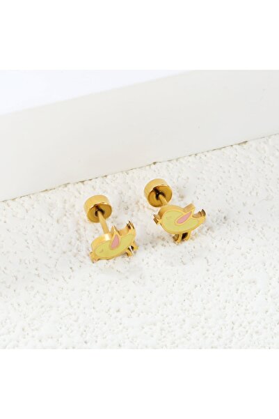 Munels Cute Bird Model Steel Children's Earring - Screw Closure