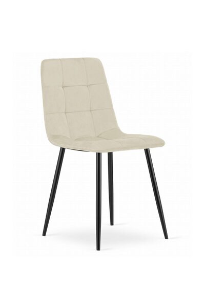 Artool Scaun de bucătărie/living Kara, catifea, metal, bej și negru, 45x50,5x...