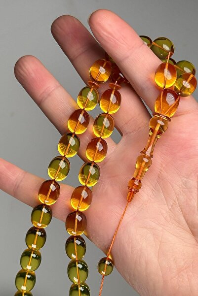 TESBİHKENTİ Large Size High-End Material and Craftsmanship Fire Amber Prayer Beads