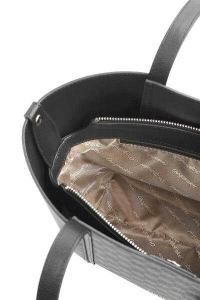 CENGİZ PAKEL Card Holder Charm Detailed Monogram Women's Hand – Shoulder Bag – 7604P - Black