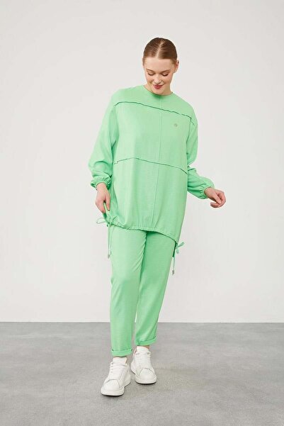 Levidor Asymmetric Cut Green Trousers Set