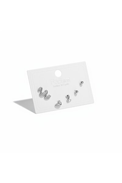 YUSSO ACCESSSORY Kadın Minimal Tasarım 6’lı Küpe Seti 316L Paslanmaz Çelik