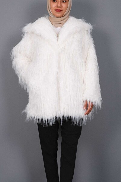 moda caddesi Faux Long Fur Coat