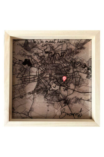 Studio Design Painting with stylized map of Bucharest city