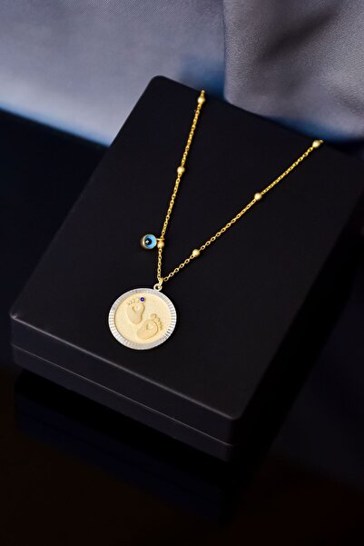 Flamingo 925 Ayar Gümüş lacivert taşlı anne bebek kolye.doğum taşlı kolye.ilk...