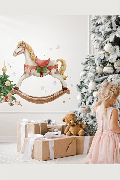 Piksel Grafik ملصق حائط على شكل حصان الكراتون لرأس السنة - ديكور عيد الميلاد ...
