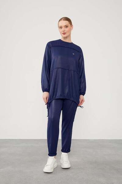 Levidor طقم بنطلون أزرق داكن غير متماثل