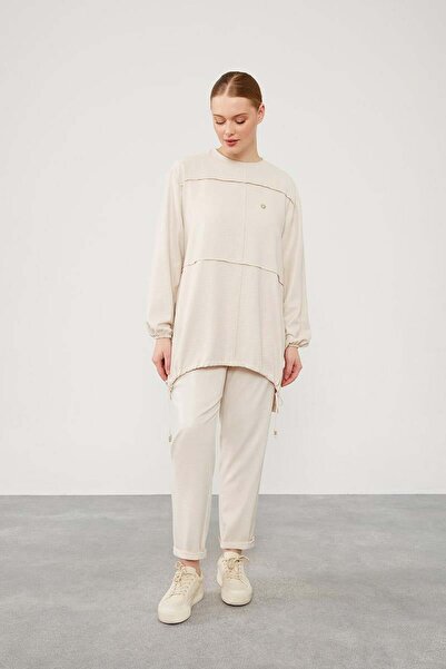 Levidor A.Bej Asimetrik Kesim Pantolonlu İkili Takım