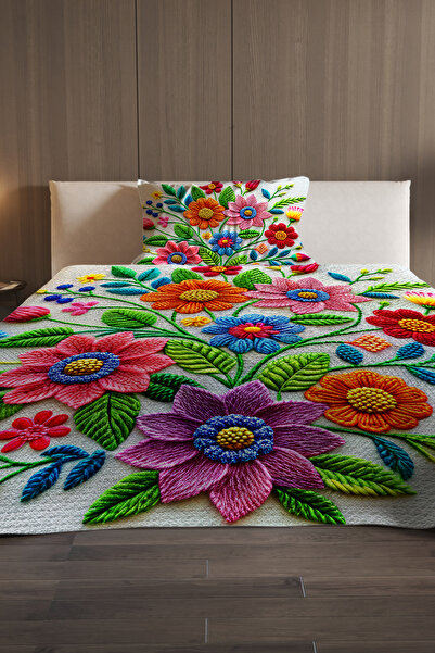 MonoHome Pique Set Cotton Double Jacquard Woven Bedspread Nakkaş