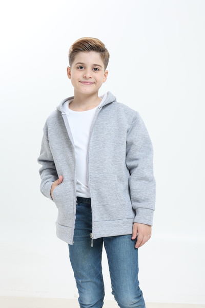 Tight Lady 100% Organic Cotton, 3-Thread Fleece, Hooded, Zippered, Kangaroo Pocket Children's Sweatshirt Cardigan