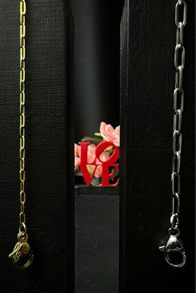 SEVGİLİ TAKI Paperclip Model Gold-Silver Steel Double Bracelet Set | Love Series