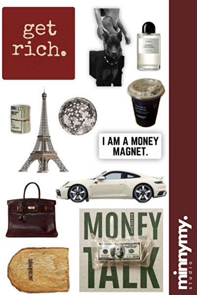 Minnymy Rich Collection Sticker, Çıkartma, Ajanda, Günlük, Planlayıcı, Bullet...