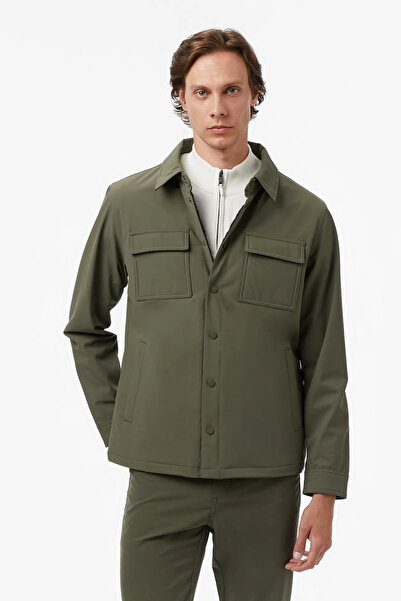 Nautica Men's Green Regular Fit Waterproof Jacket