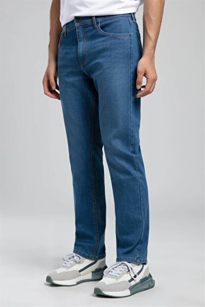 Lee Cooper Rico High Waist Straight Cut Straight Leg Blue Men's Jean Pants