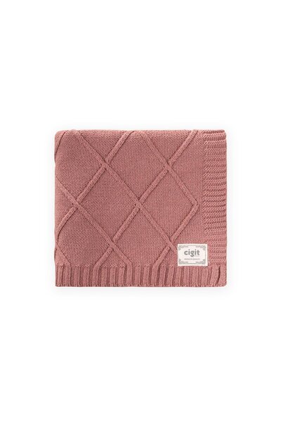 Cigit Knitwear Blanket 80X100 cm Dusty Rose