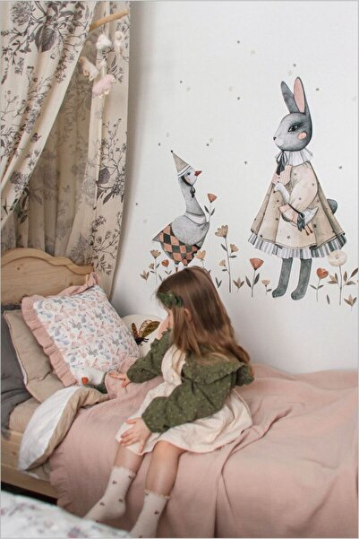 Piksel Grafik ملصق حائط على شكل أرنب وغزال من حديقة الحكايات الخيالية