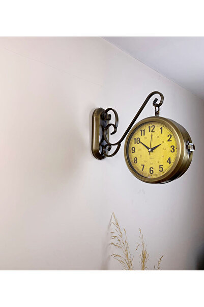 Butik Saat Double Sided Anque Station Wall Clock - 36X25 cm