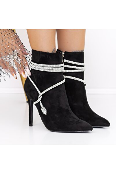 mei Botine Dama cu Toc subtire 3XKK32 Negru