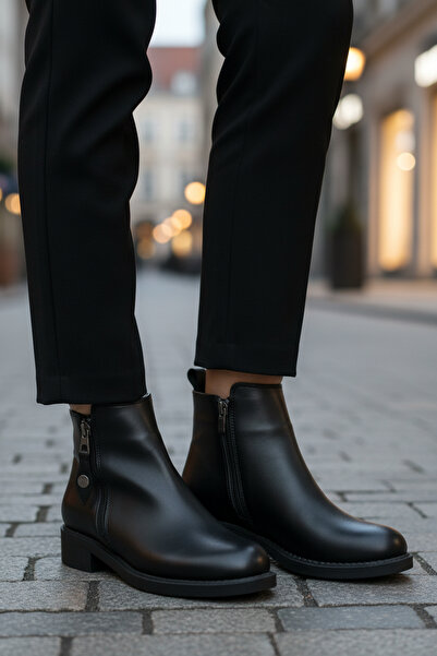 AYAKMOD Дамски ботуши с черна подплата от флийс 224581 Z