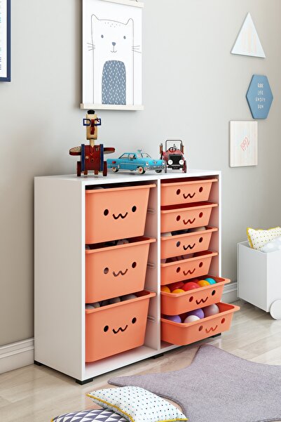DEKOZUM KIDS Oyuncak Dolabı Oyuncak Saklama Kutusu Çok Amaçlı Depolama