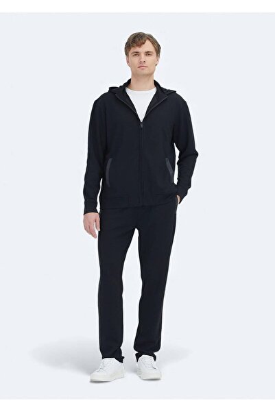 Ramsey Black Hooded Plain Sweatshirt