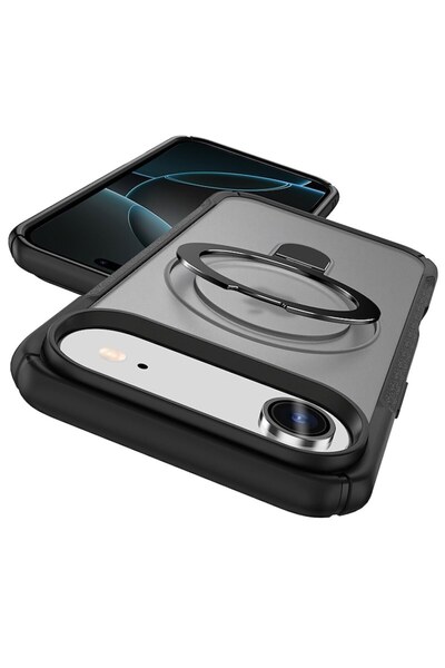 VeReTech Carcasă de protecție pentru iPhone 17 Air, gri, inel magnetic reglabil, compatibilă cu MagSafe