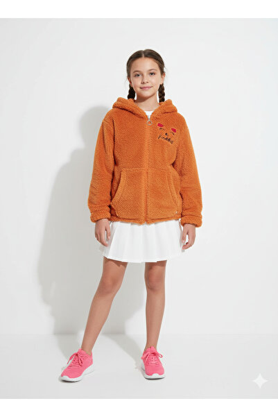 ribana Zippered Hooded Children's Plush Soft Cardigan