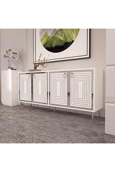 morepp Palo Gümüş Konsol | Beyaz- Beyaz