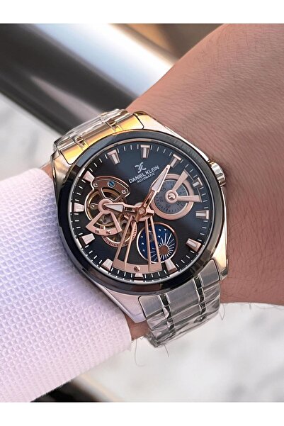 Daniel Klein Men's Wristwatch with Automatic Mechanism Moonlight and Sun Dial 2 Years Warranty Otm.14048.5