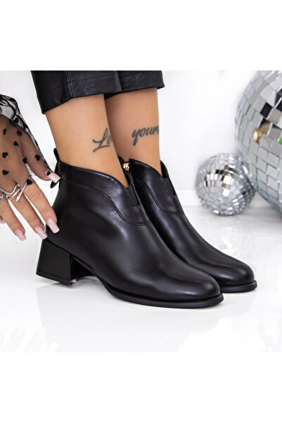 mei Botine Dama cu Toc gros 3AD8 Negru