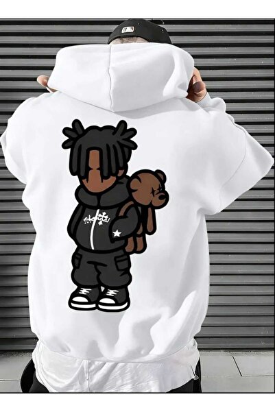 ORVIO Group هودي قصة فضفاضة مع شكل دمية دب على الظهر