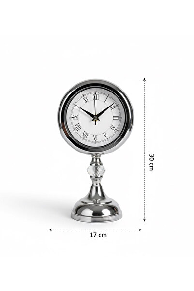 Genel Markalar Metal Kristal Krom Masa Saati Modeli | 30x17 cm |