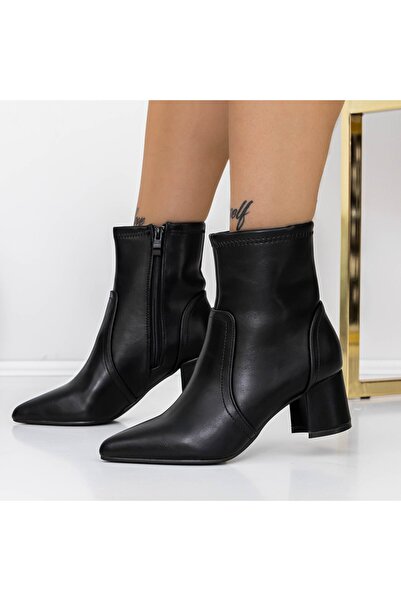 mei Botine Dama cu Toc gros 3ZYT2 Negru