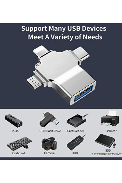 MAXGO 3152 Lightning - Type-C - Micro Otg USB 3.0 Memory Reader Converter Adapter
