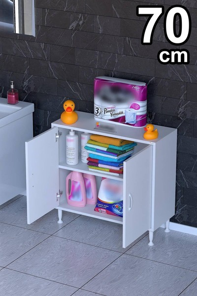 Modilayn SÖKE Kapaklı 1 Raf, Ayaklı, Çok Amaçlı Banyo Dolabı (14 farklı Genişlik Seçeneği)