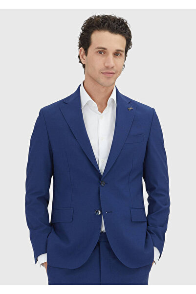 Ramsey Blue Striped Zeroweight Slim Fit Wool Blend Suit