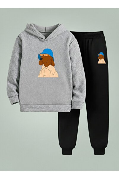 LORVEX Hanorac cu glugă tricou - Set trening pentru copii GOLDEN cu imprimeu ...