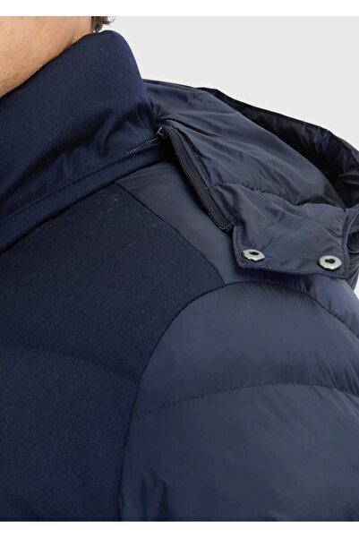 Ramsey Navy Blue Regular Fit Hooded Casual Woven Coat