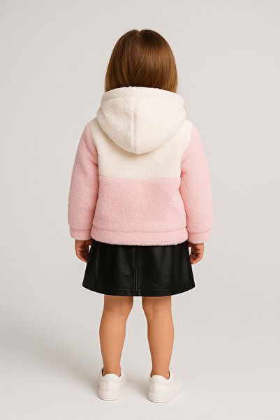 ribana Zippered Hooded Children's Plush Soft Cardigan
