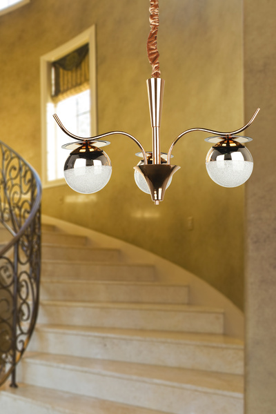 Begüsa Sürel Ledli 3.Lü Avize Gold Kaplama