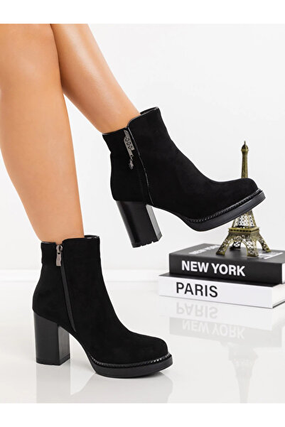 mei Botine Dama cu Toc gros 3AD38 Negru