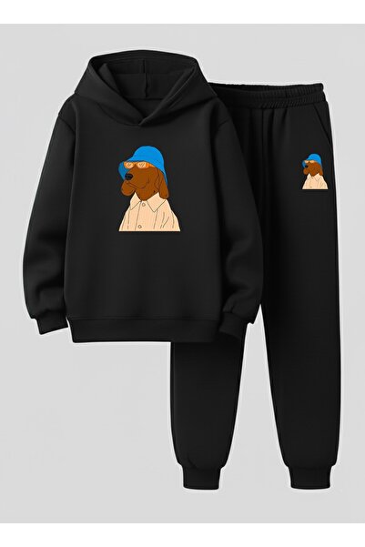 LORVEX Hanorac cu glugă tricou - Set trening pentru copii GOLDEN cu imprimeu ...