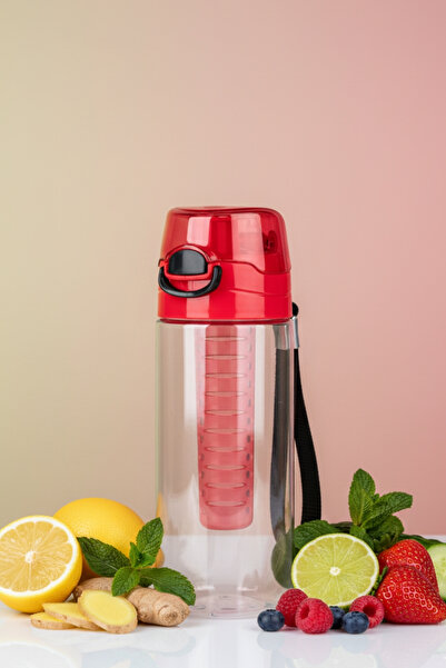 ELDİPA 500 ml Detox Water Bottle with Push-Button Locking Lid and Filter, Pc Fruit Infuser Water Bottle