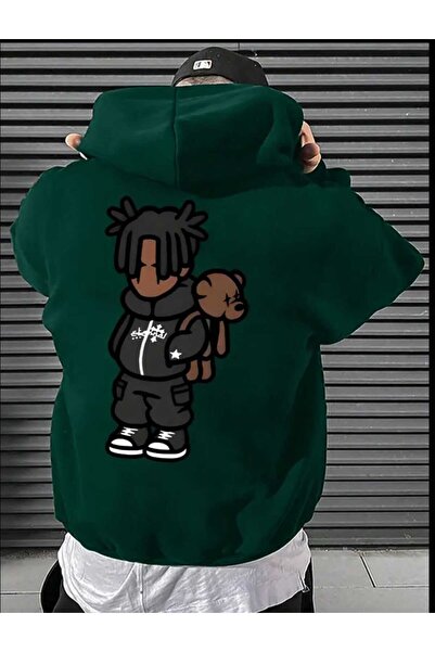 ORVIO Group هودي قصة فضفاضة مع شكل دمية دب على الظهر